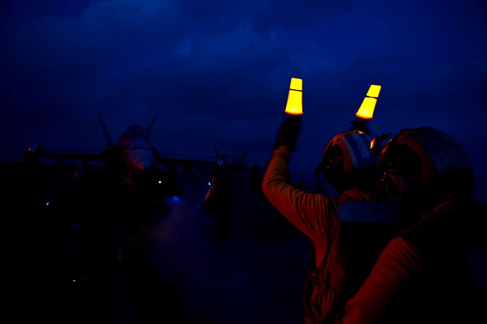 USS John C. Stennis conducts flight operations. (8634868277)