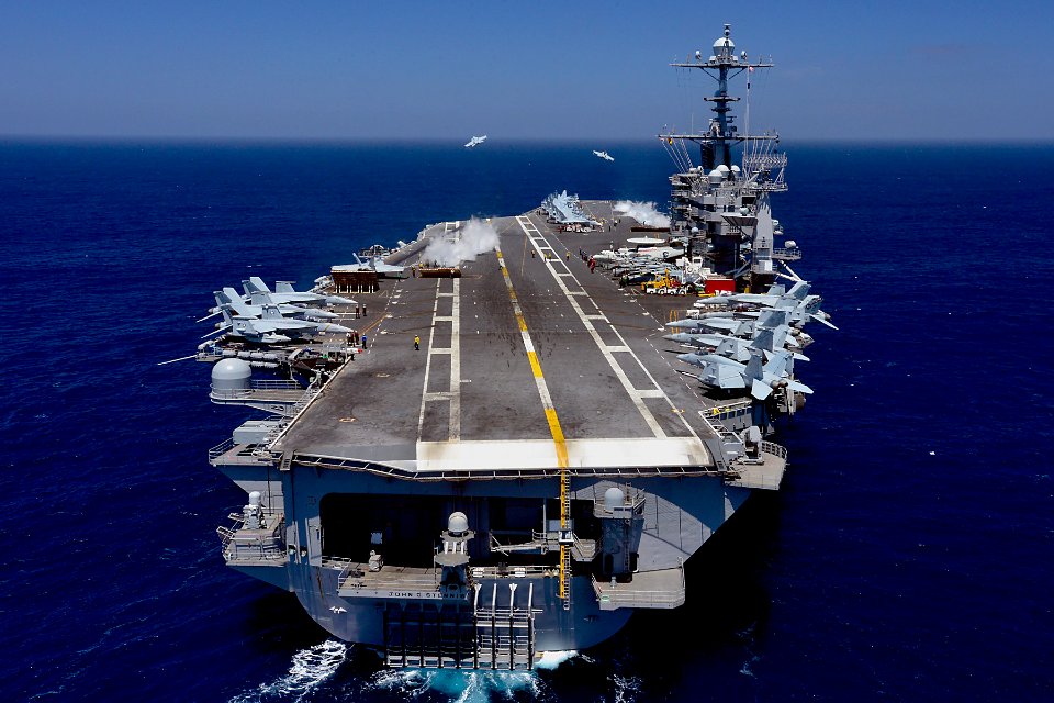 USS John C. Stennis conducts flight operations. (17561420735)