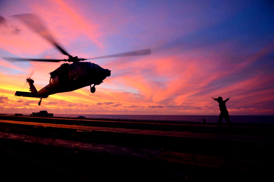 USS John C. Stennis conducts heliopter operations. (8640309043)