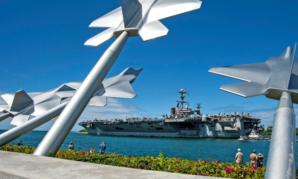 USS John C. Stennis departs Pearl Harbor. (8681138238)