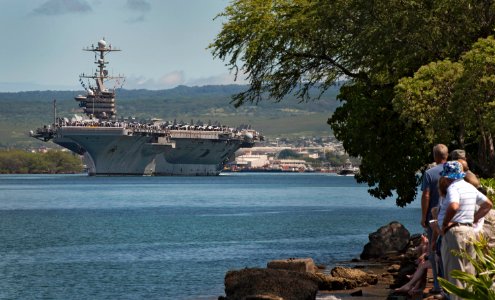USS John C. Stennis departs Pearl Harbor. (8684248750)
