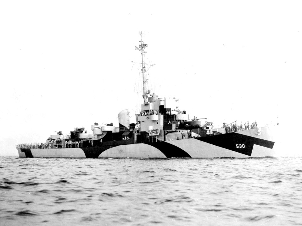 USS John M. Bermingham (DE-530) off Boston in 1944