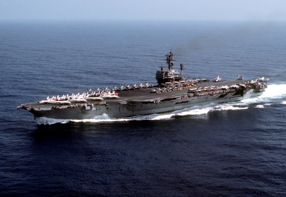 USS John F. Kennedy (CV-67) underway in 1982