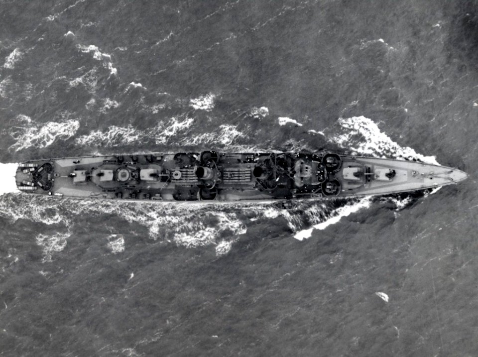 USS John D. Henley (DD-553) aerial view in early 1944