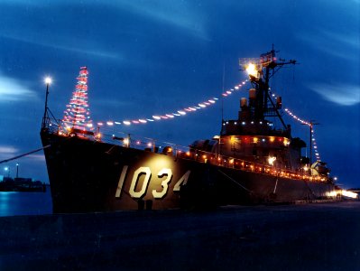 USS John R. Perry (DE-1034) at Key West on 25 December 1961