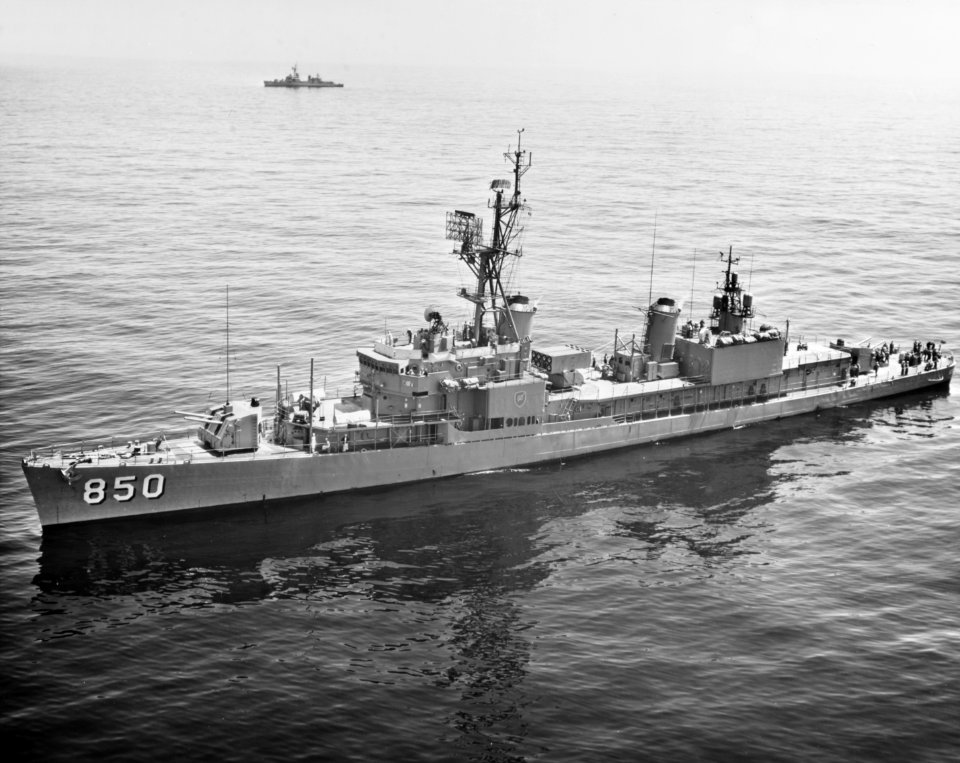 USS Joseph P. Kennedy, Jr. (DD-850) at sea in May 1963