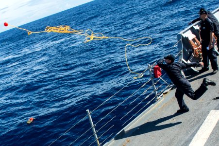 USS Kauffman man overboard drill 150113-N-IG780-144