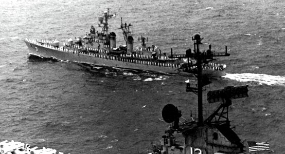 USS John S. McCain (DL-3) underway in the Coral Sea on 26 February 1966