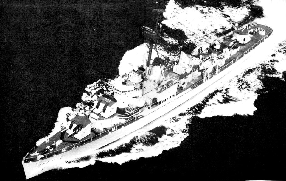 USS John W. Weeks (DD-701) underway at sea c1966