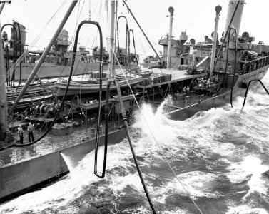 USS Kankakee (AO-39) refueling ships on 13 January 1944