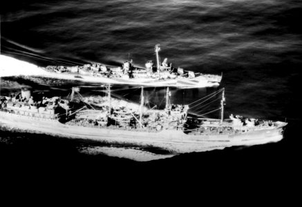 USS Kaskaskia (AO-27) refueling USS Hart (DD-594) on 16 December 1944 (80-G-293946)