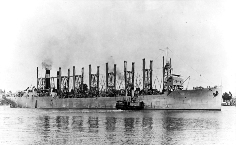USS Jupiter (AC-3) at Mare Island on 16 October 1913 (NH 52365)