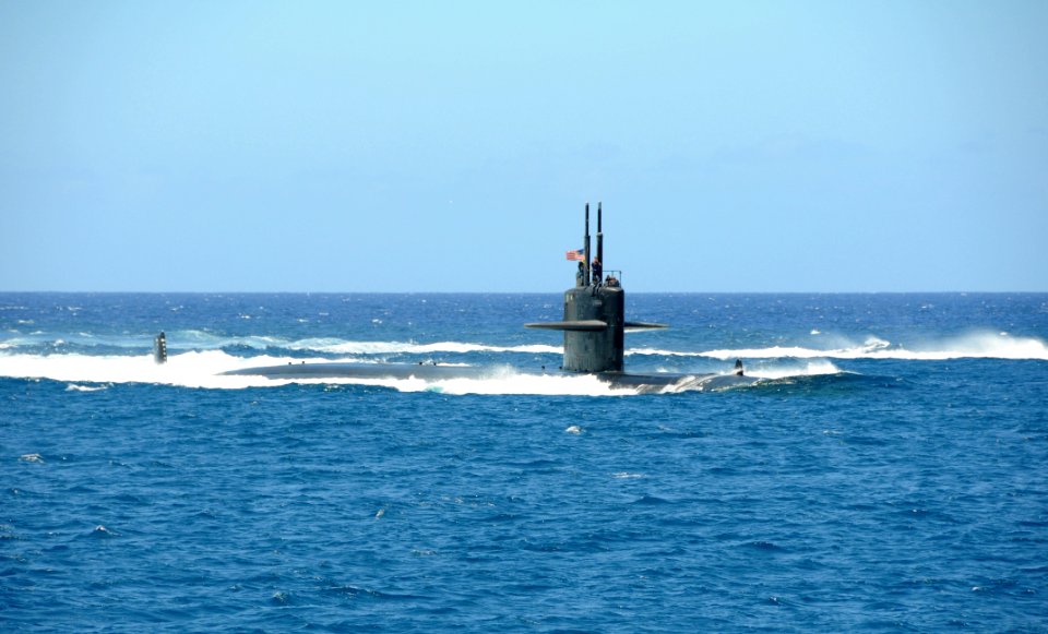 USS Key West arrives in Guam. (8560358124)