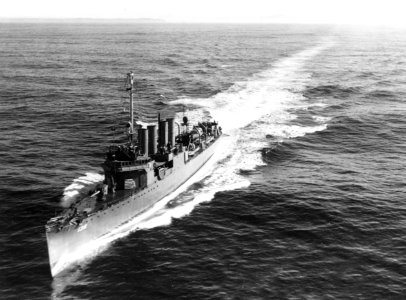 USS Kennison (DD-138) underway in Puget Sound, in February 1942 (80-G-466227)