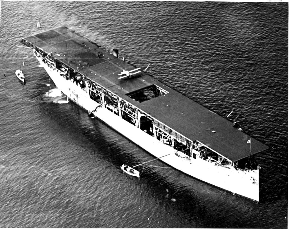USS Langley (CV-1) at sea, circa in 1923 (NNAM.1996.488.010.003)