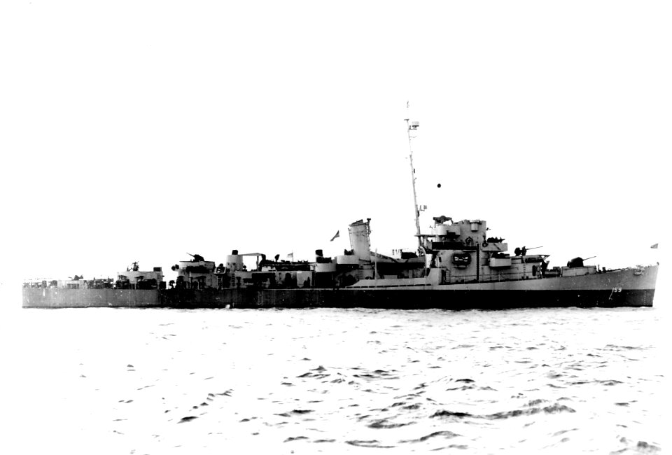 USS Laning (DE-159) off the New York Naval Shipyard on 10 March 1944