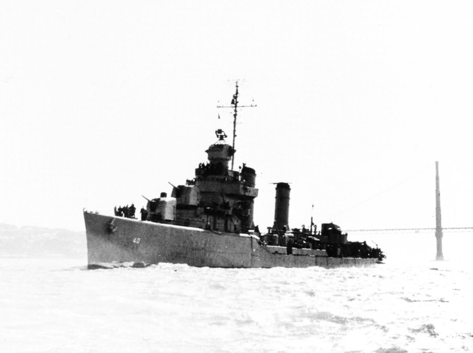 USS Knight (DMS-40) off San Francisco on 5 April 1946