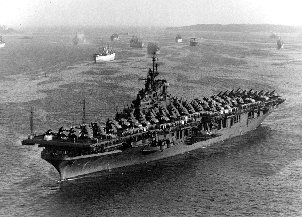 USS Lake Champlain (CV-39) at Norfolk VA 1945