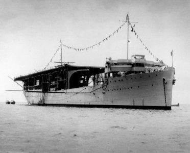 USS Langley (AV-3) at French Frigate Shoals 1937 photo