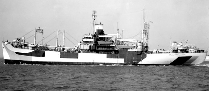 USS Leon (APA-48) in New York harbor (USA) on 15 February 1944 (BS 61392)