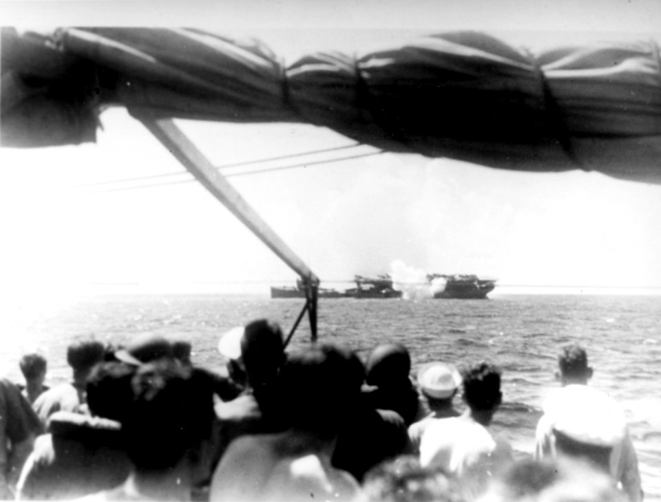USS Langley (AV-3) is torpedoed south of Java on 27 February 1942