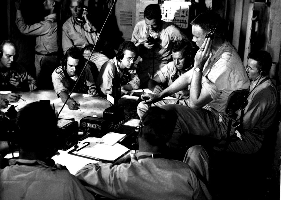 USS Lexington (CV-16) chart room 1943-12