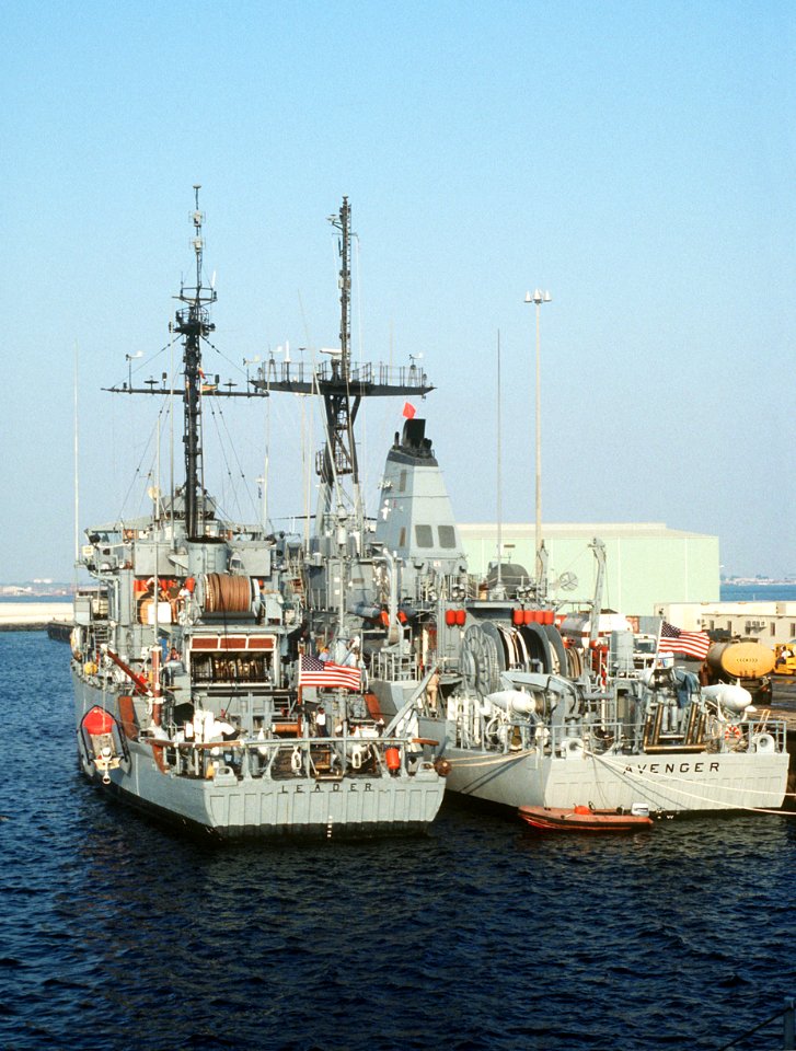 USS Leader (MSO-490) and USS Avenger (MCM-1) c1991