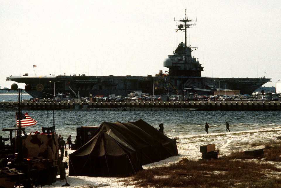 USS Lexington (AVT-16) at Pensacola in 1986