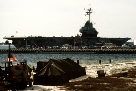 USS Lexington (AVT-16) at Pensacola in 1986