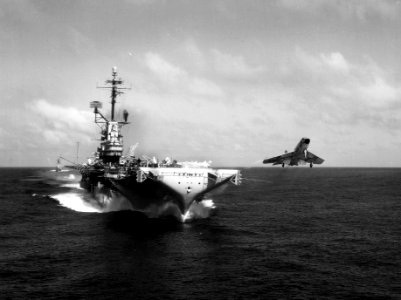 USS Lexington (CVA-16) launches McDonnell F3H-2 Demon of VF-213 on 11 April 1961 (NNAM.1996.488.051.001)