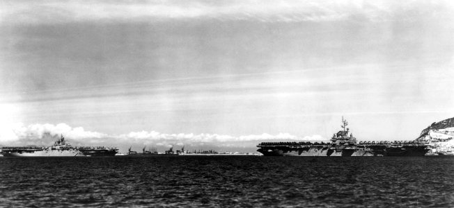 USS Leyte (CV-32) and USS Oriskany (CV-34) at Genoa 1951
