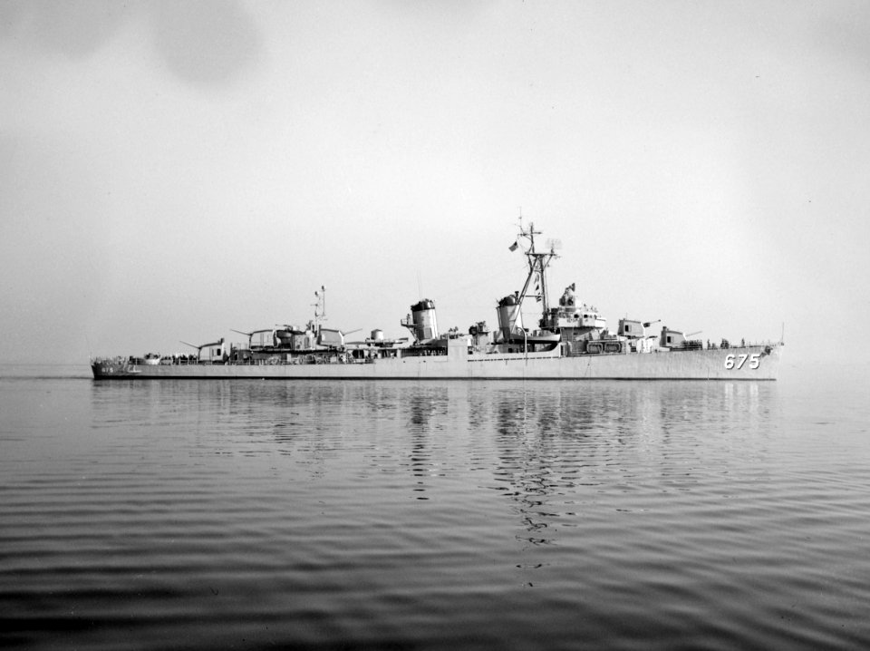 USS Lewis Hancock (DD-675) underway in August 1952