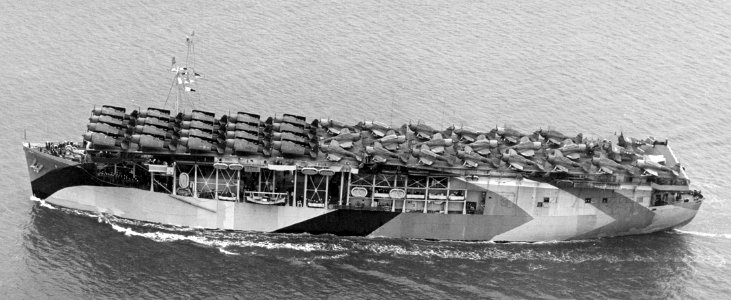 USS Long Island (CVE-1) underway in San Francisco Bay, California (USA), on 10 June 1944 (80-G-236394)