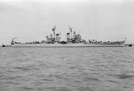 USS Los Angeles (CA-135) off Mare Island in 1952 photo