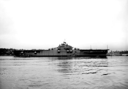 USS Lexington (CVA-16) being reactivated in September 1953