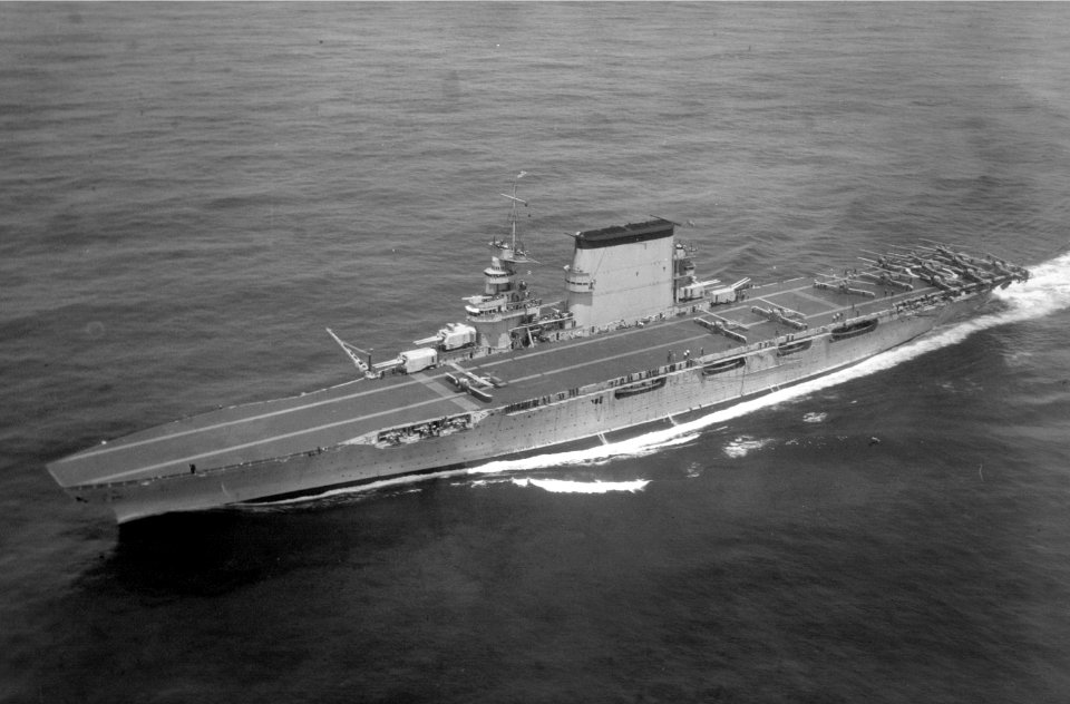USS Lexington (CV-2) with VT-1B T4M planes 1931