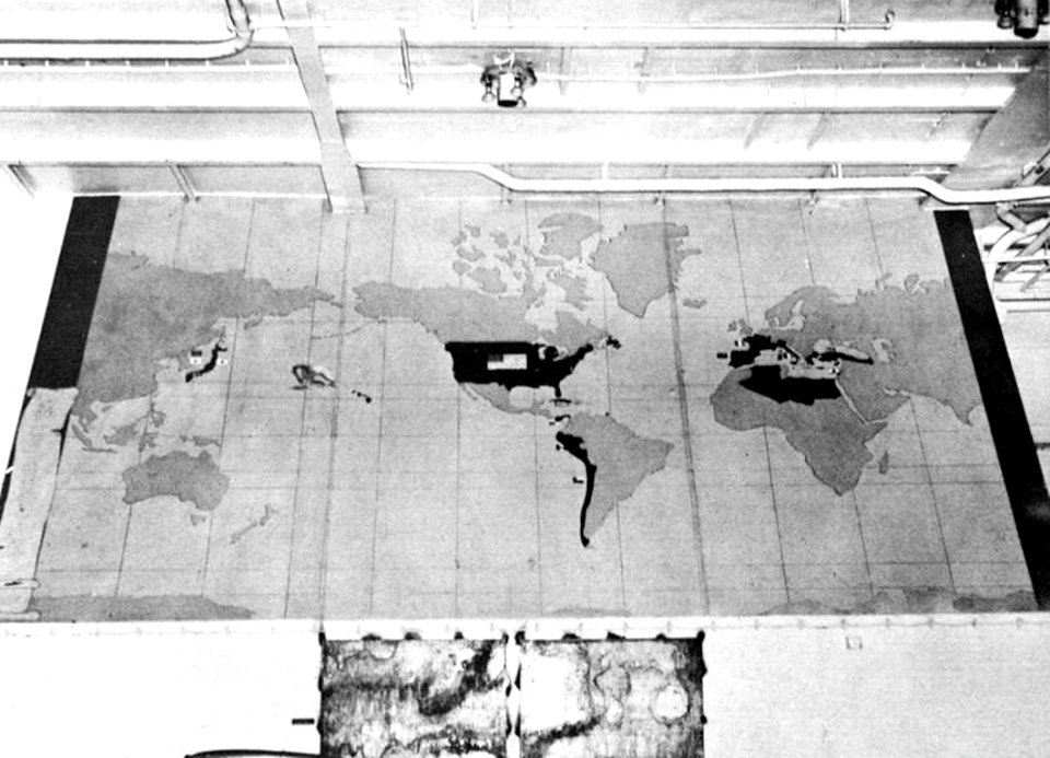 USS Leyte (CV-32) deployment map, in the 1950s