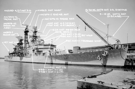 USS Little Rock (CLG-4) radar arrangement (fwd) 1960