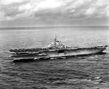 USS Leyte (CV-32) underway at sea on 20 November 1948