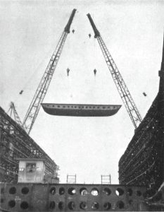 USS Lunga Point (CVE-94) under construction at Kaiser Shipyards, circa in January 1944
