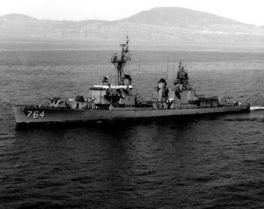 USS Lloyd Thomas (DD-764) at sea in the 1960s