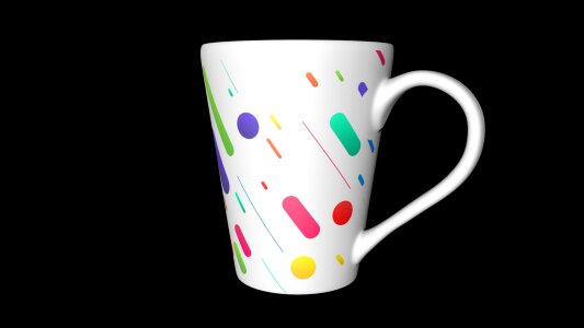 3d black tea black cup