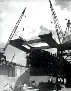 USS Lunga Point (CVE-94) under construction at Kaiser Shipyards, circa in March 1944