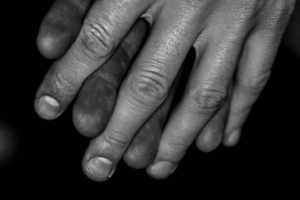 Hands black and white male