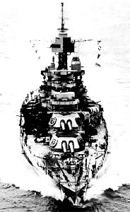 USS Maryland bow view 1944
