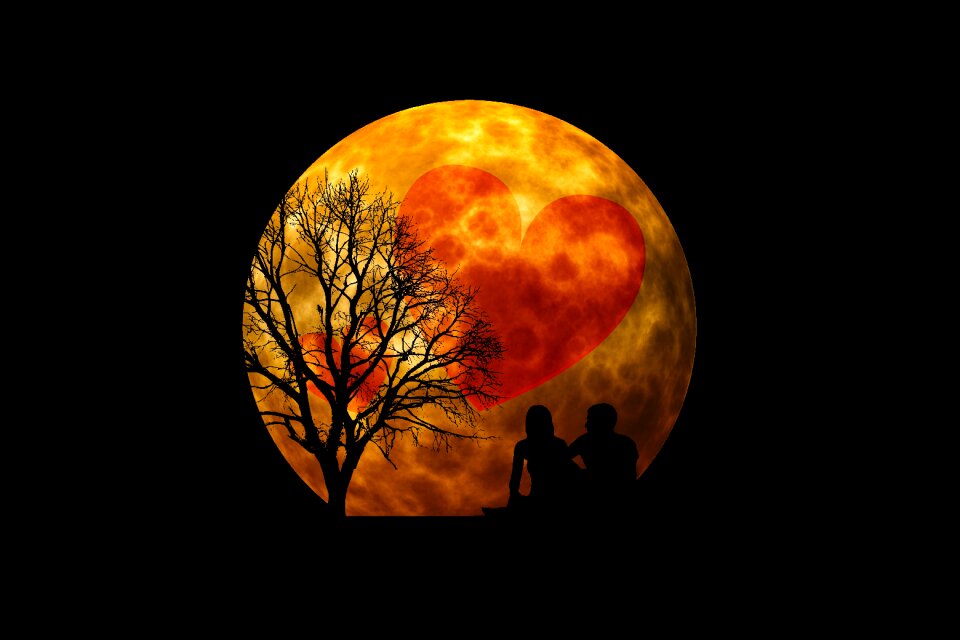 Silhouette man woman