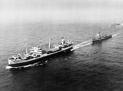 USS Mattole (AO-17) refuels USS Pride (DE-323) on 17 August 1944 (80-G-245464)