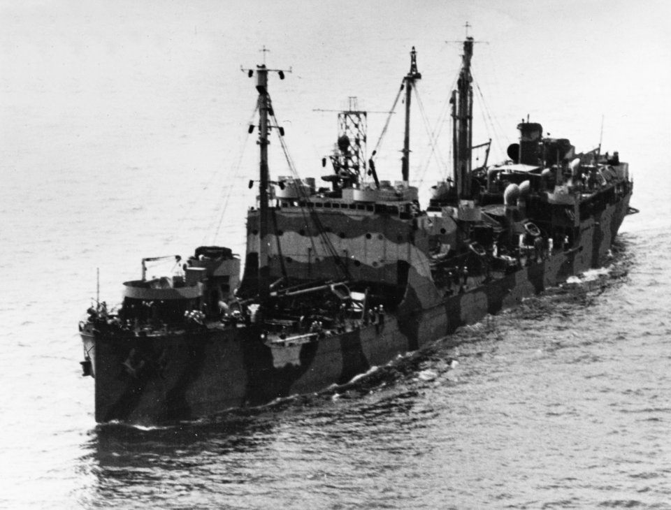 USS Maumee (AO-2) underway at sea, circa in 1942 (NH 58104)