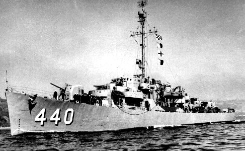 USS McCoy Reynolds (DE-440) underway in the 1950s