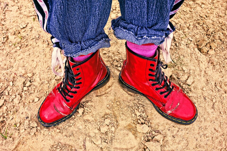 Woman's shoe red shoe doctor martens